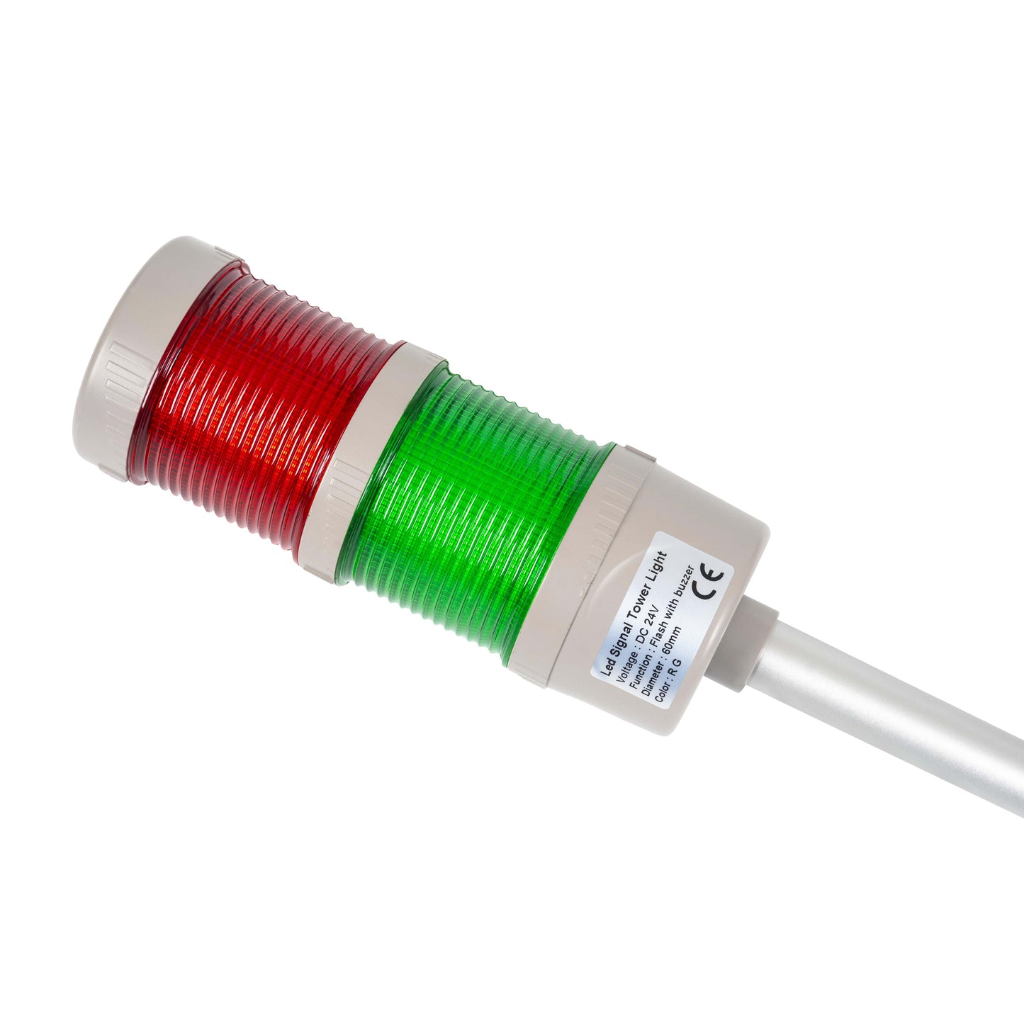 ANDONT 2 Stack Super Bright LED Andon Tower Lights, Red/Green, Off-ON,16 ft Extension Cord, 6 ft Industrial Adapter, IP65, 2.36" Diameter 15.6" Length, Plug Play Ready