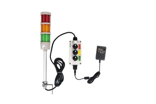 ANDONT 3 Stack Super Bright LED Andon Tower Lights, 2.3622" Diameter, Off-ON,16 ft Extension Cord, 6 ft Industrial Adapter, IP65, Plug Play Ready